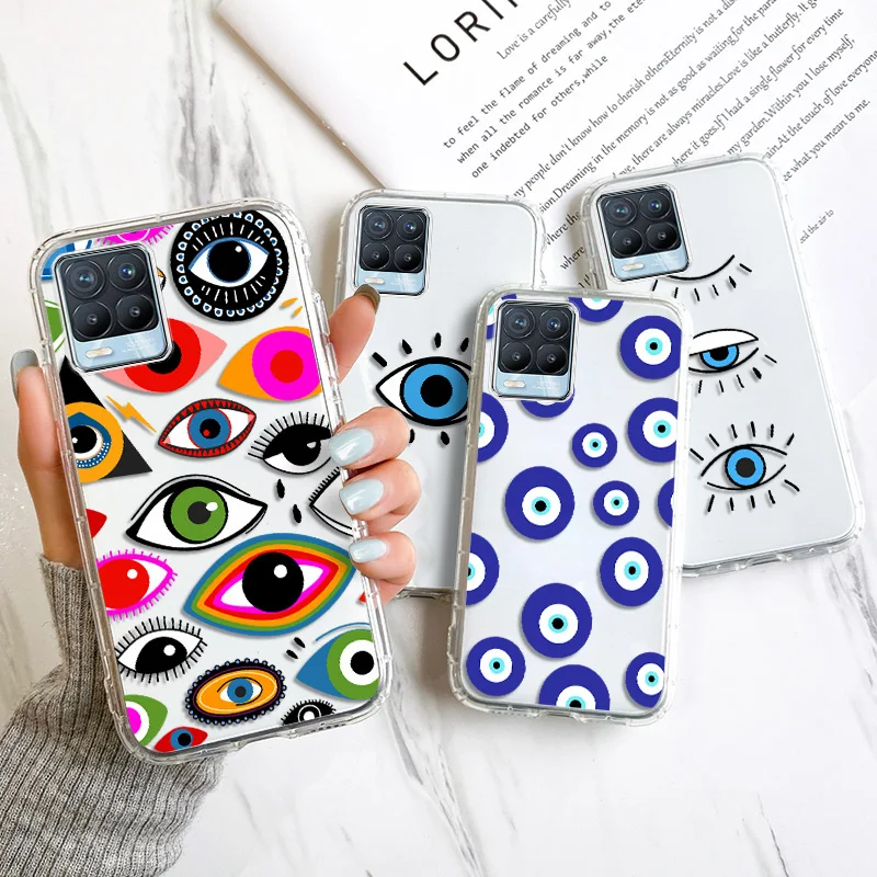 realme 8 pro funny eyes case for oppo realme8 pro narzo 30 5g 7 9i 5 c21 c20 c11 c15 reno 5 lite 4 9 pro plus gt neo clear cover free global shipping