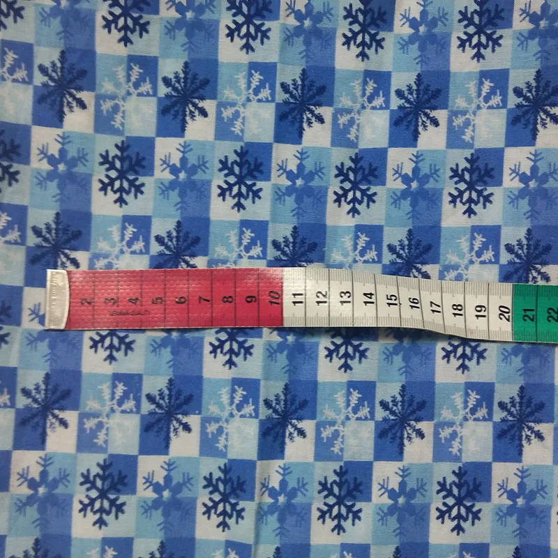 Brand New Design Christmas Blue Snowflakes Printing and Dyeing 100% Cotton Fabric 50x105cm X'mas Patchwork Cloth Dress Ho | Дом и сад