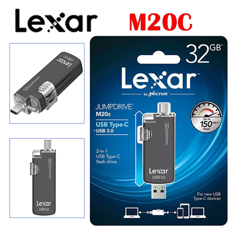 M20C Lexar Jump Drive USB3.0 флеш-накопитель type-C U диск отпечаток пальца ID Jumpdrive безопасность 256 AES U Хранение телефона компьютера PC Mac - Цвет: M20C