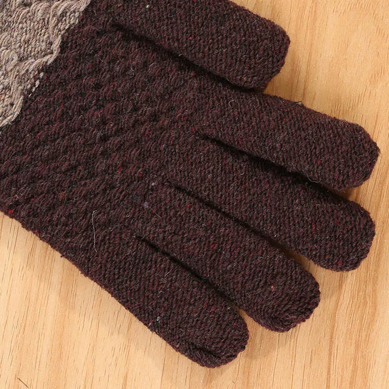 

New Winter Men's Gloves Knitted Stripe Warm Gloves Thicken Autumn Outdoor Casual Mittens Unisex