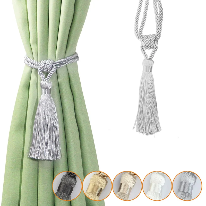 

1PC Curtain Tiebacks Tassel TieBacks Rope Curtain Tie Backs Handmade Curtain Holdbacks Polyester Home Accessories Decorative