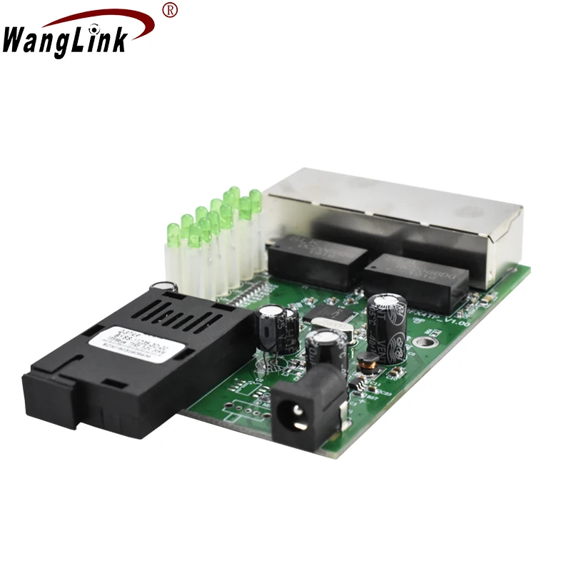 Wanglink Ethernet коммутатор 4 RJ45 1 SC волоконно оптический конвертер порт PCB 10/100