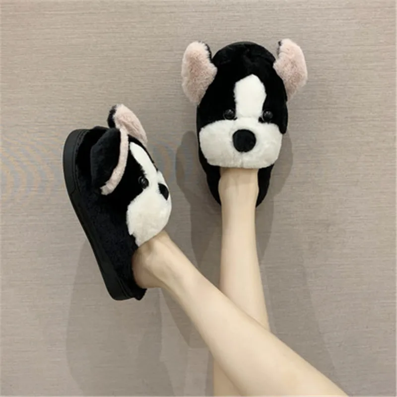

Cartoons Puppy Fuzzy Women's Winter Warm Slippers Memory Foam Cozy Soft Plush Non-Slip BreathableLiningCotton Comfortable