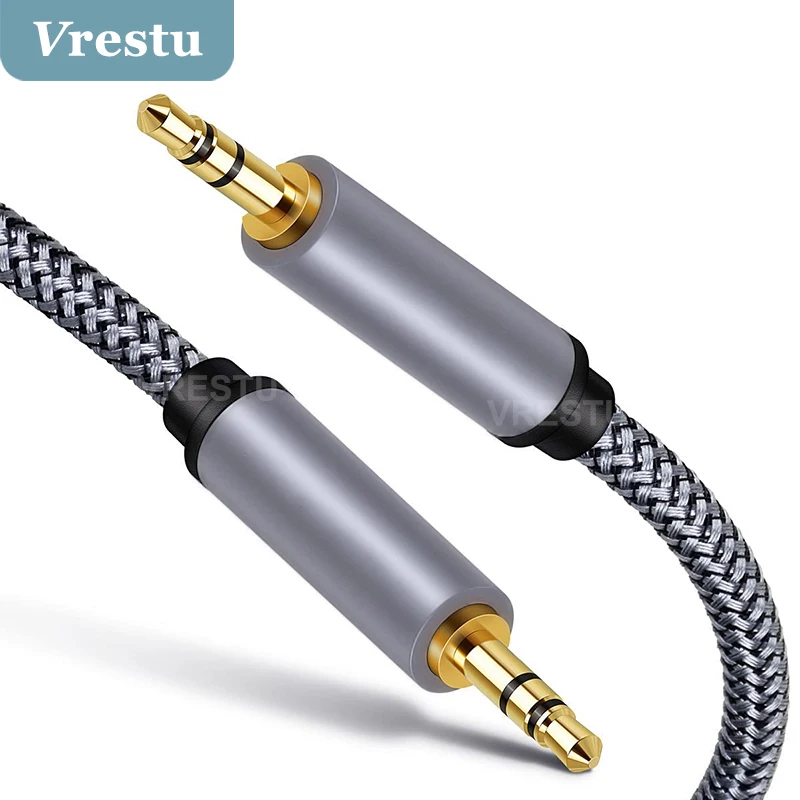 

Jack 3.5mm AUX Cable Audio Line Male-Male 3.5mm Plug Speaker Kable 4 Poles Braided Headphones Car MP4 Auxiliary Cord Adapter 3 5