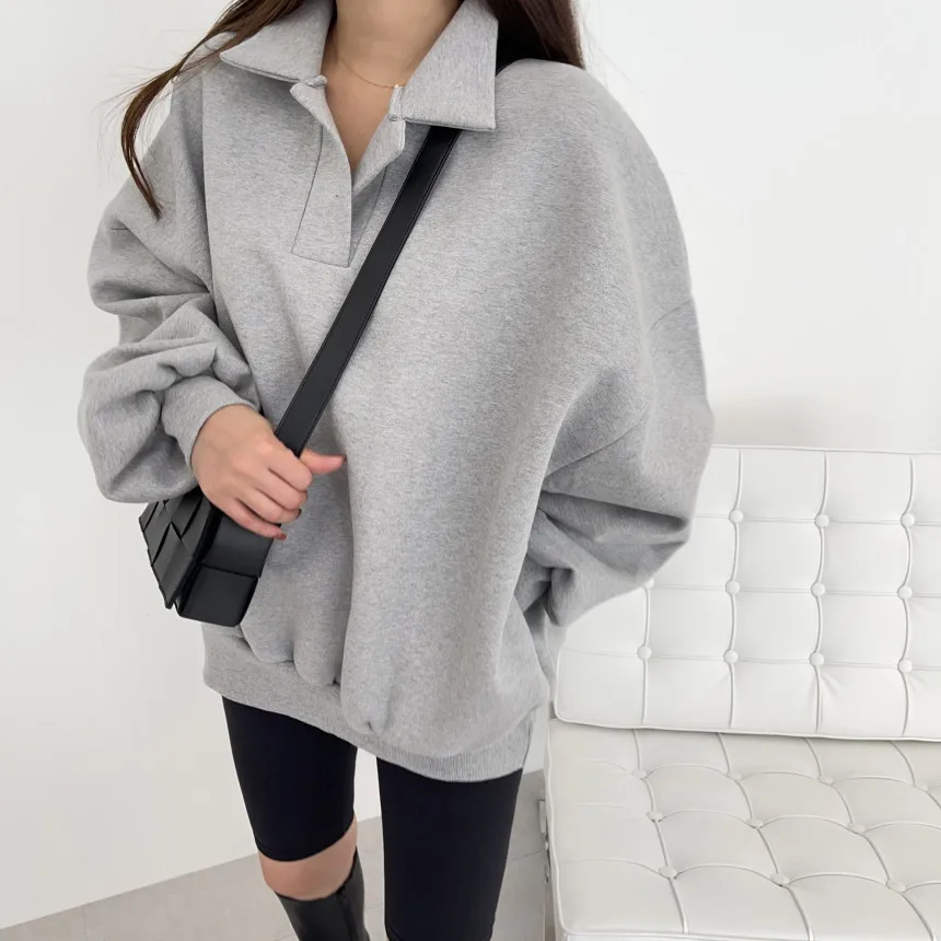 

Grey handsome girl who dress female autumn/winter 2021 sets new han edition loose languid is lazy wind coat