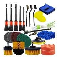 detailing brush set car cleaning brushes power scrubber drill brush for car leather air vents rim cleaning dirt dust clean tools