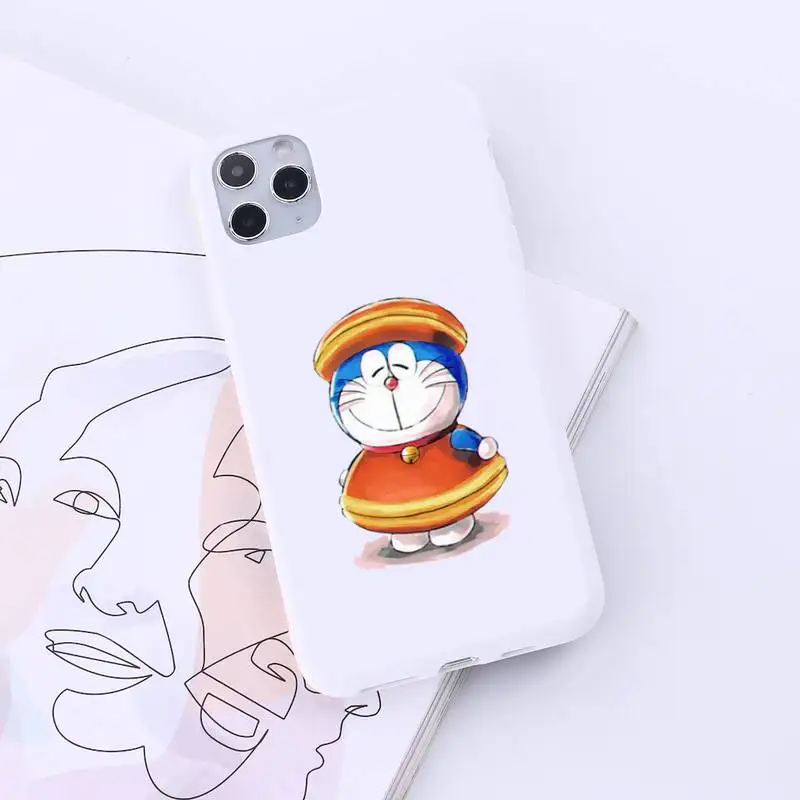 

doraemon cute funny aesthetic anime cartoon Phone Case Candy Color for iPhone 6 7 8 11 12 s mini pro X XS XR MAX Plus