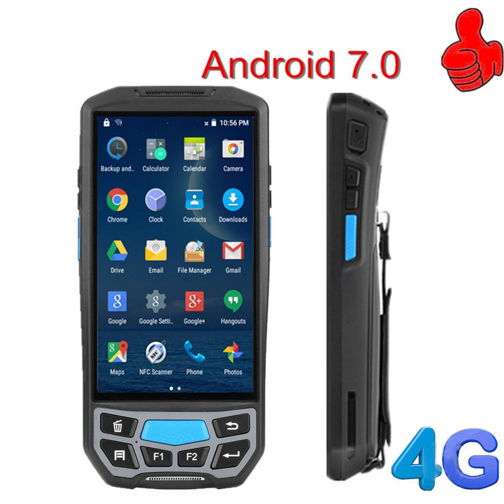 Сканер штрих кода 2D QR 5 0 дюйма NFC Wi Fi PDA Android 7 дюймовый беспроводной портативный