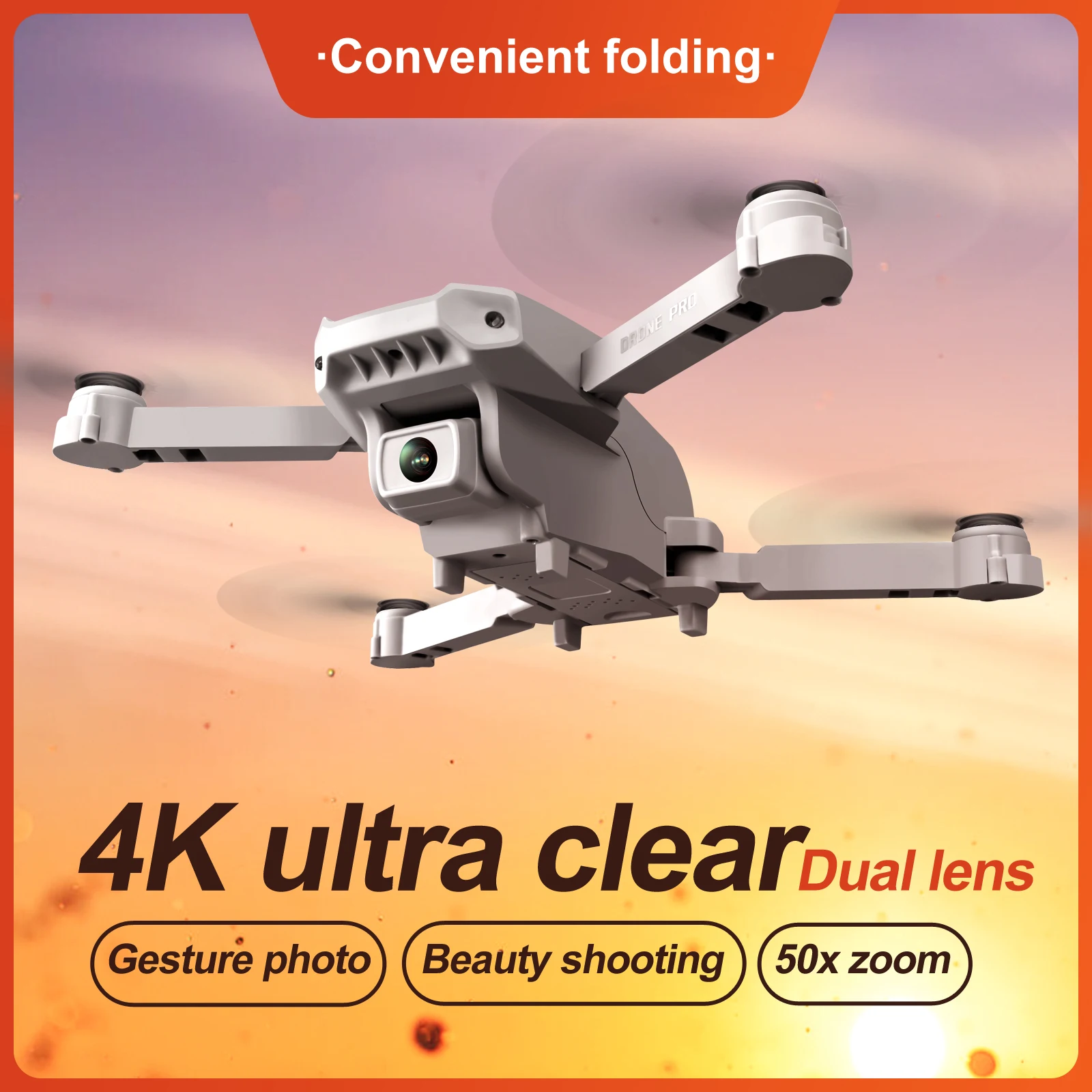 

KK5 WiFi FPV with 4K HD Dual Camera Altitude Hold Mode Foldable RC Drone Quadcopter Follow Mode Foldable Drone RC Quadcopter Toy