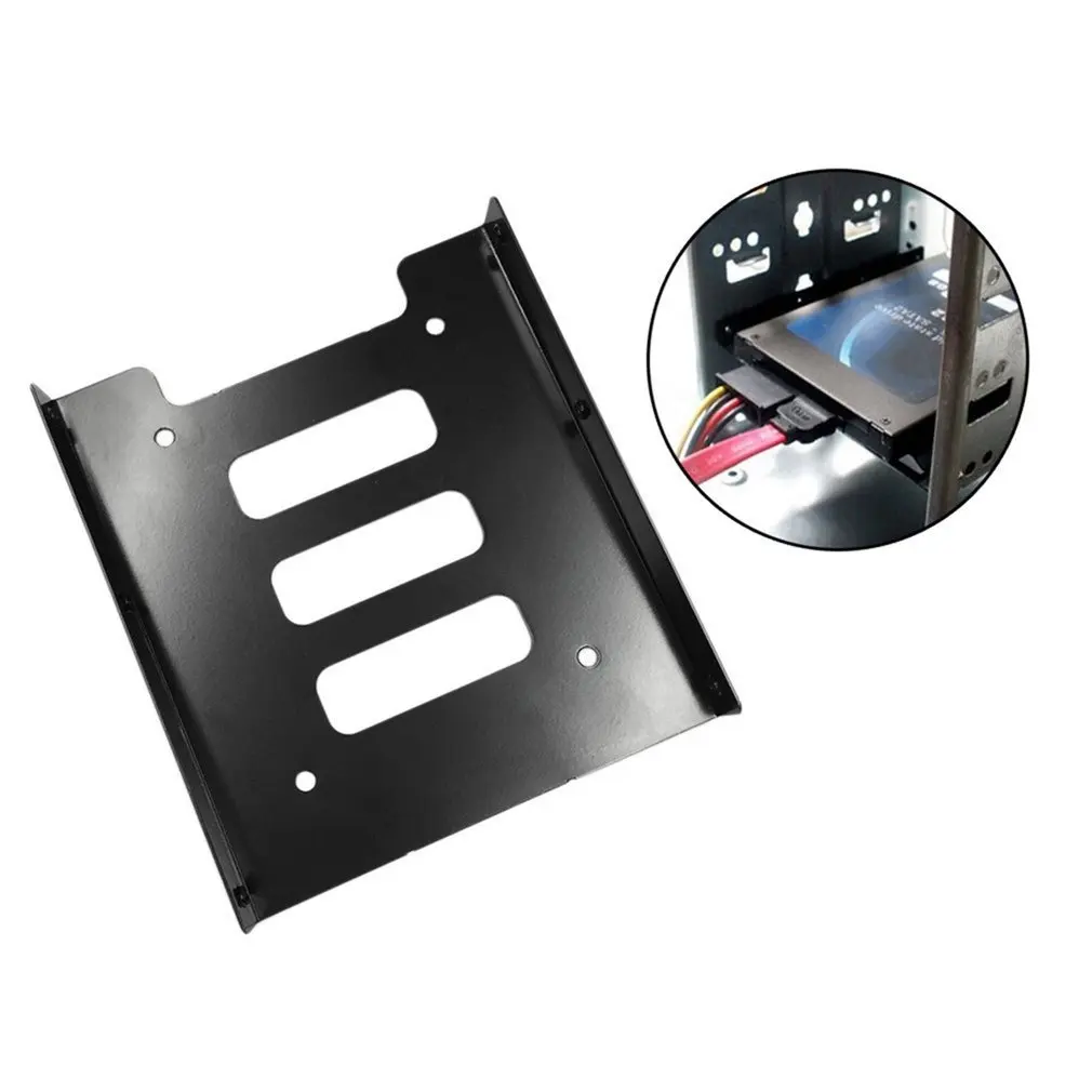Professional 2.5 Inch To 3.5 SSD HDD Metal Adapter Rack Hard Drive Mounting Bracket Holder For PC Black | Компьютеры и офис