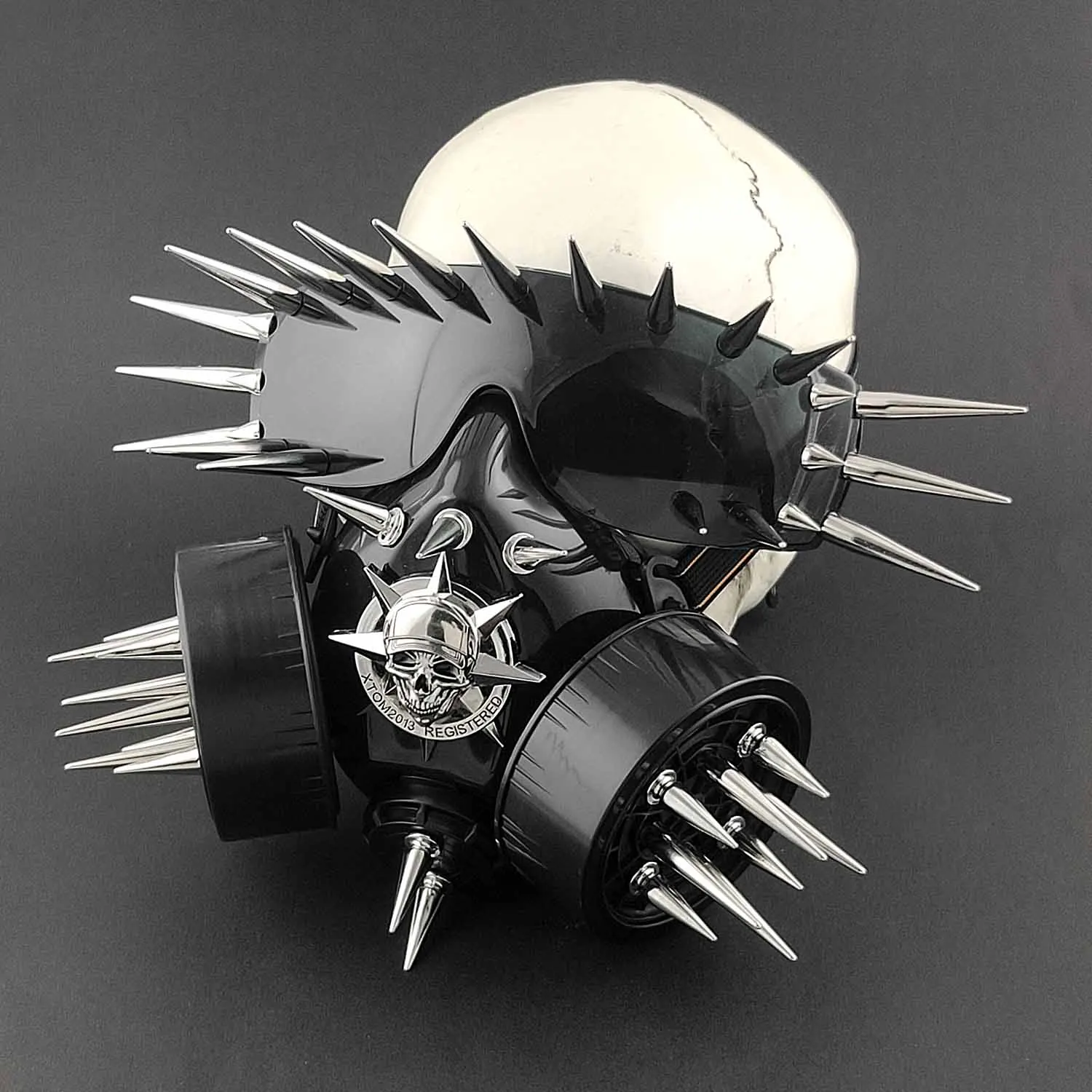 Metal Spike Steampunk Gothic Gas Mask with Sunglasses for Rock Cosplay Costume | Masks &amp Eyewear