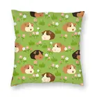 Чехол для подушки с морской свиньей и цветами, домашний декоративный чехол для подушки с животным рисунком, декоративная подушка для дивана с двусторонним принтом