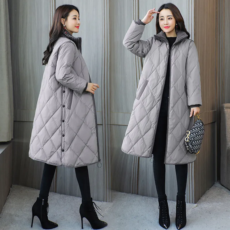 

Winter women's coat cotton-padded jacket women thickened warm coat knee-length oversize Ladies coat