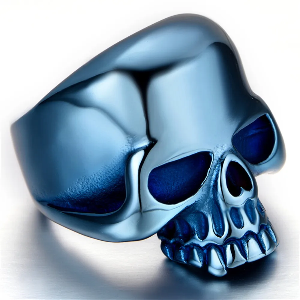 

Ювелирные изделия из титановой стали в стиле панк кольцо с синим скелетом для мальчиков
