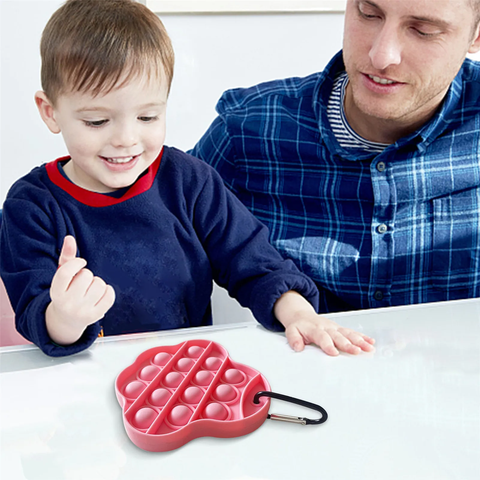 

Push Bubble Sensory Toy Silicone Safe Fidget Toy Keychain Autism Needs Squishy Stress Reliever Kids Adults Stress Toys