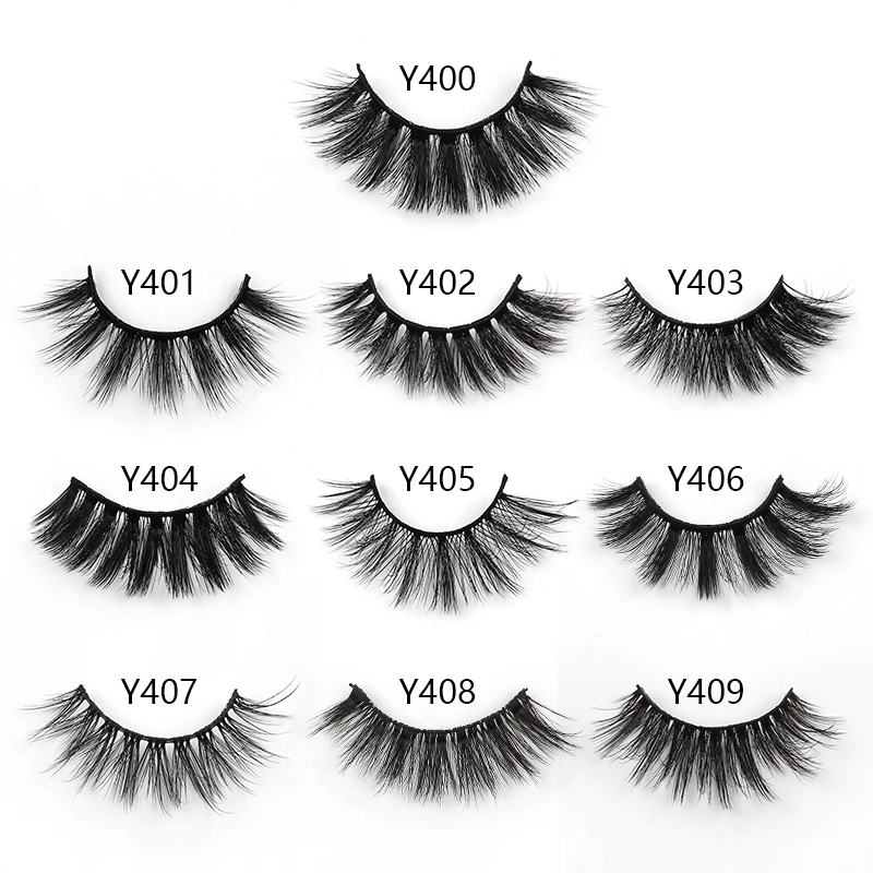 Новый 3/10 пар 39 стили 3D искусственным мехом норки Make up кисти Мягкие Накладные
