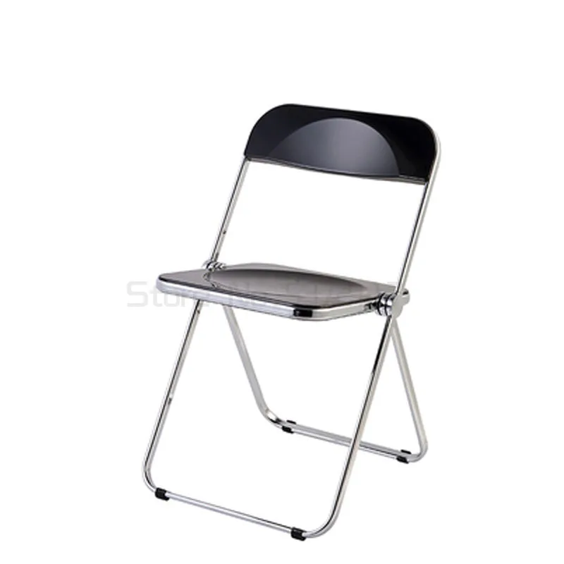 

Nordic transparent folding chair household dining chair net red ins back chair acrylic cosmetic stool