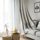 Современные шенильные тюлевые шторы в полоску, для гостиной, спальни, геометрические шторы, занавески для окон