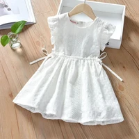 childrens white dress summer dress for girl baby embroidered jacquard princess dress fashion girls cotton vest dress 2 5 7 y