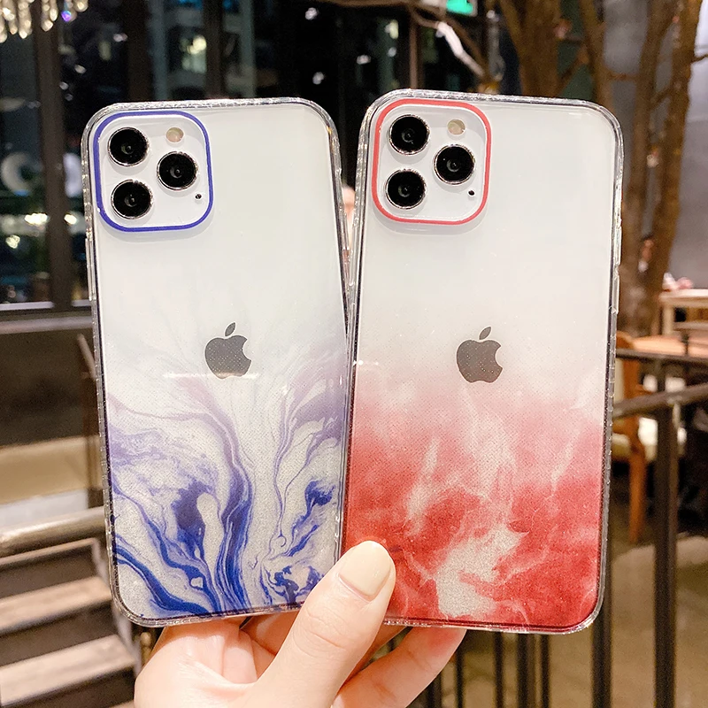 Чехол для iPhone 12 11 13 Pro XR X XS Max 7 8 Plus 11Pro с акварельным рисунком и мраморным |