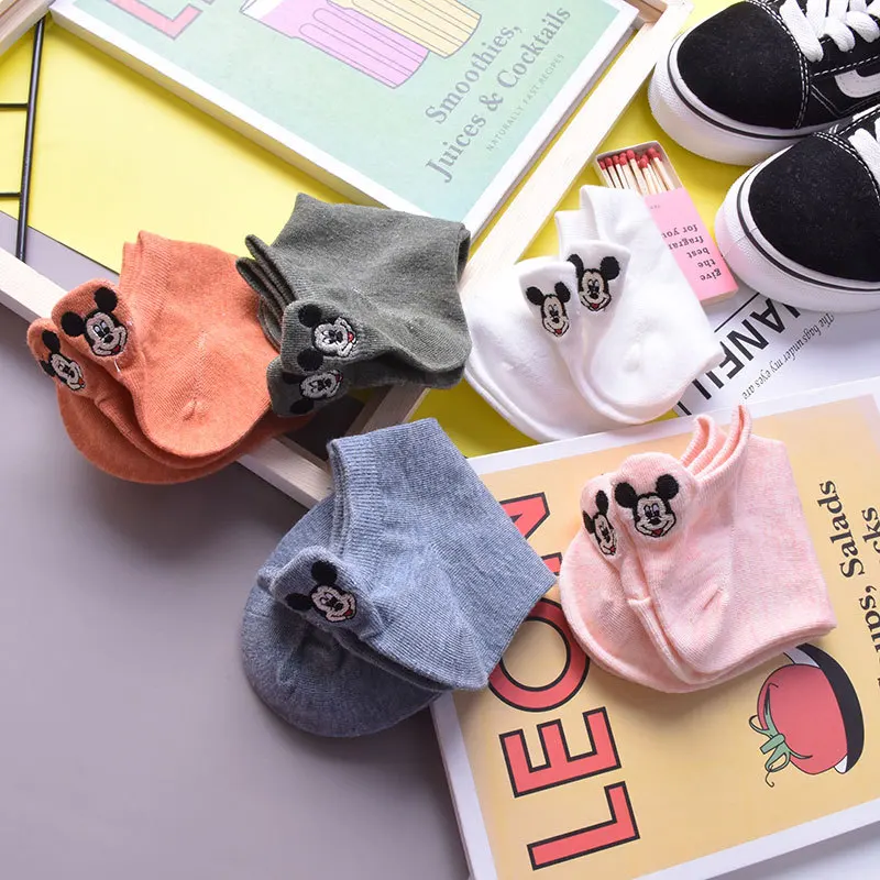 5 пар/лот летние корейские носки женские Мультяшные с милыми животными забавные