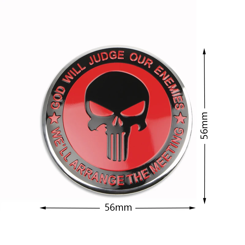 Стайлинг автомобиля 4 шт./компл. 56 5 мм 3D из алюминиевого сплава Каратель эмблема