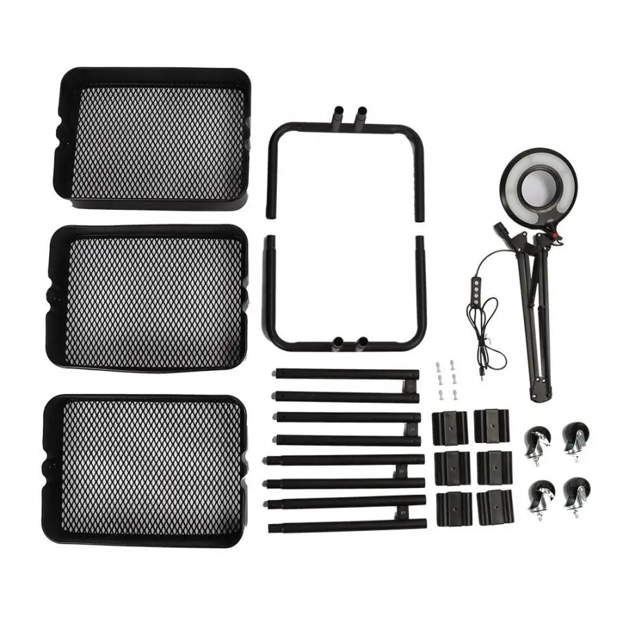 Многофункциональная тележка на колесиках с 3 уровнями для парикмахерской стойка