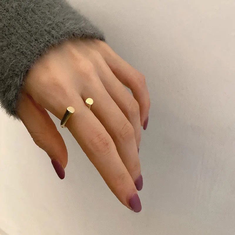 

XIYANIKE Silver Color Korean Metal Open Golden Ring Female High Quality Temperament Index Finger Кольцо INS Unique Design