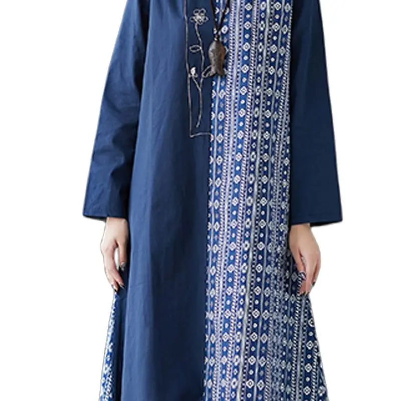 Платье Длинное свободное платье в западном стиле для крупных девочек весна-лето