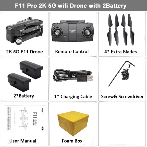 2K 2B FB SJRC F11 PRO gps Дрон с камерой 2K Дрон FPV 5G Wifi Квадрокоптер управление жестами бесщеточный 25 минут время полета складной Дрон - Цвет: 2K 2B FB