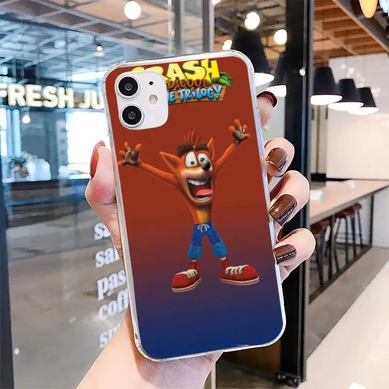 

Hot Game Crash Bandicoot Phone Case for iphone 6s 7 8plus xr xs max 11 12 pro max mini clear cover