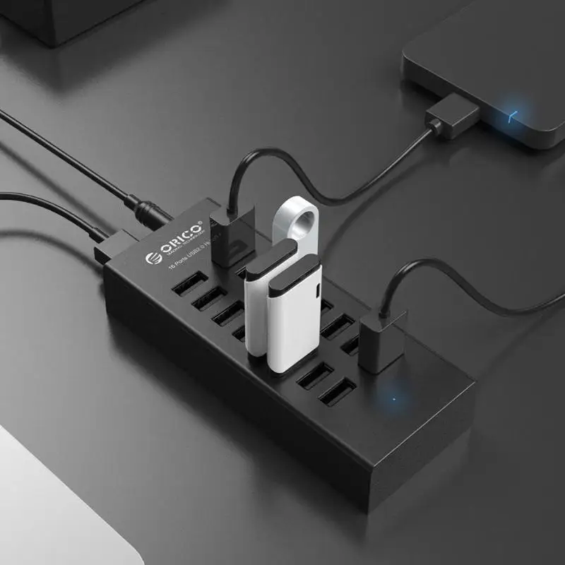ORICO H1613 16 портов s USB2.0 концентратор USB порт usb хаб сплиттер с ЕС США 12V 2A адаптер
