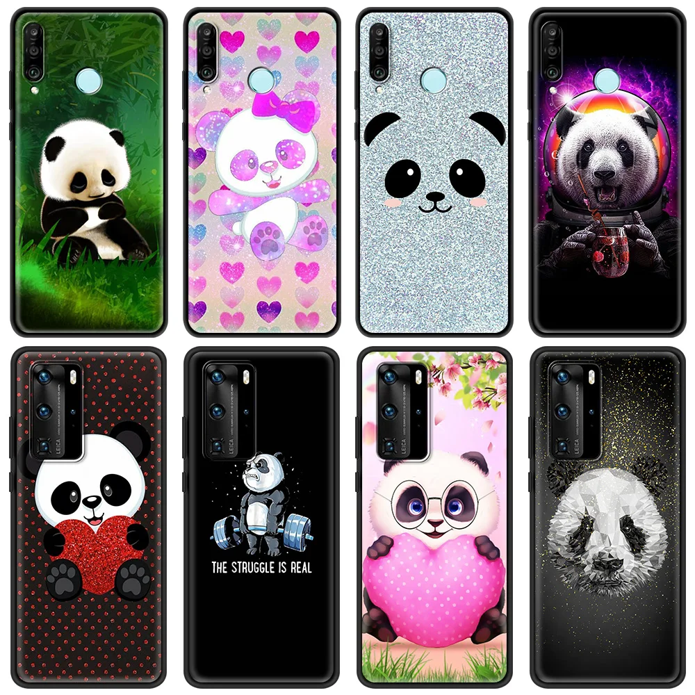 

Cute Panda Luxury Silicone TPU Cover for Huawei P10 P20 P30 Pro P40 Pro Plus P Smart Z 2021 Phone Accessories Case