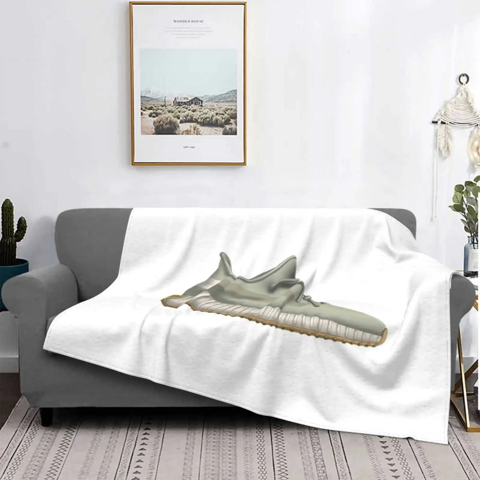 

Lundmark-manta suave reflectante de todos los tamaños, decoración del hogar, ropa de cama, Air 350 350, zapatilla Hypebeast Snea