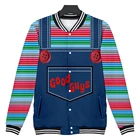 Бейсбольная куртка с 3D рисунком из фильма ужасы, мужская куртка-бомбер, верхняя одежда, уличная одежда, бейсбольная форма в стиле хип-хоп, костюм для косплея