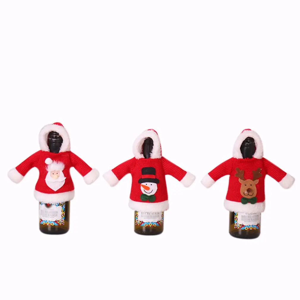 Рождественские украшения Рождественская Милая одежда шапка бутылка вина набор