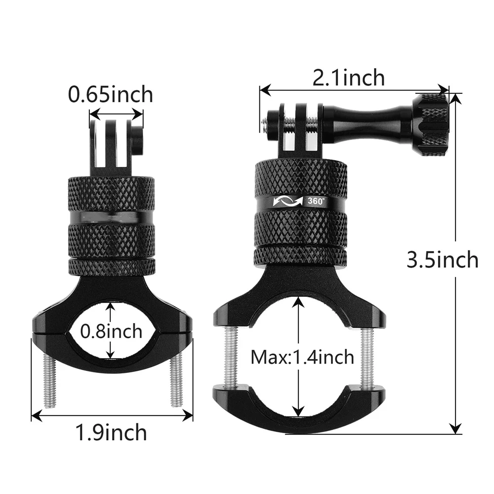 Алюминиевое Крепление на руль велосипеда с поворотом 360 градусов для Gopro Hero 9 8 7 6