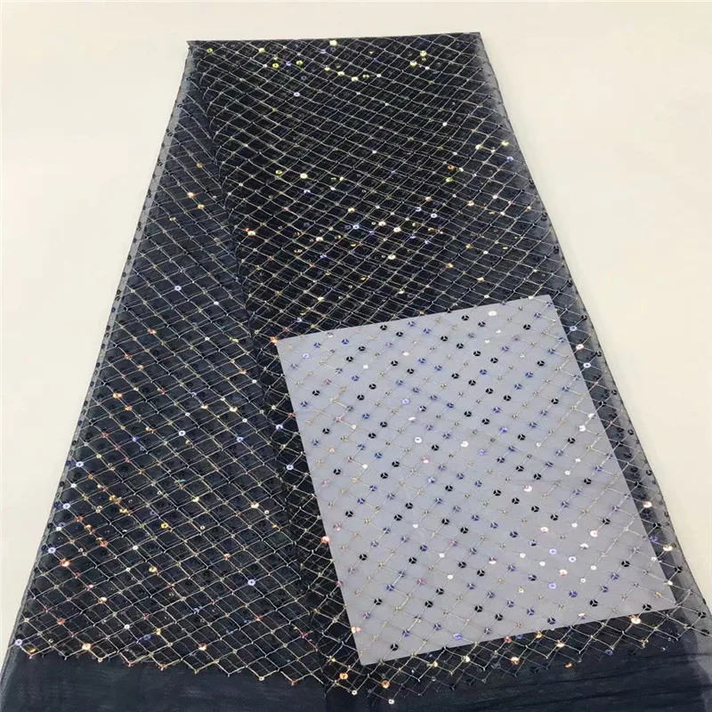 Африканская кружевная ткань высокого качества с блестками нигерийские