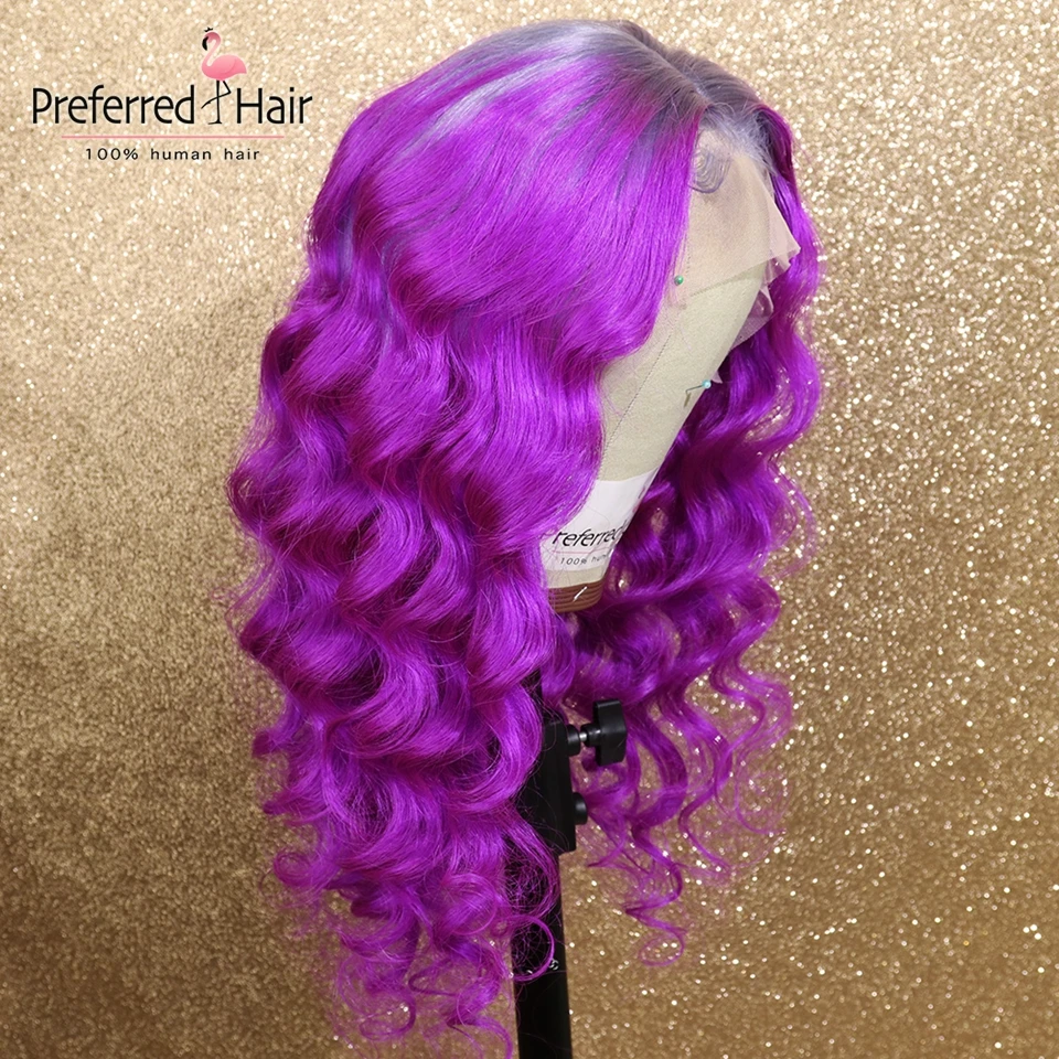 Парик из натуральных волос Remy цвет синий-фиолетовый красный | Шиньоны и парики