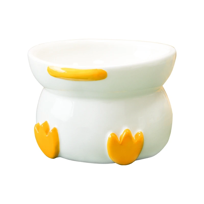 

Cat Pet Bowl Ceramic Bowl Food Bowl Anti-Tipping Animal Series Pet Bowl Oblique Design Protection Cervical Vertebrae