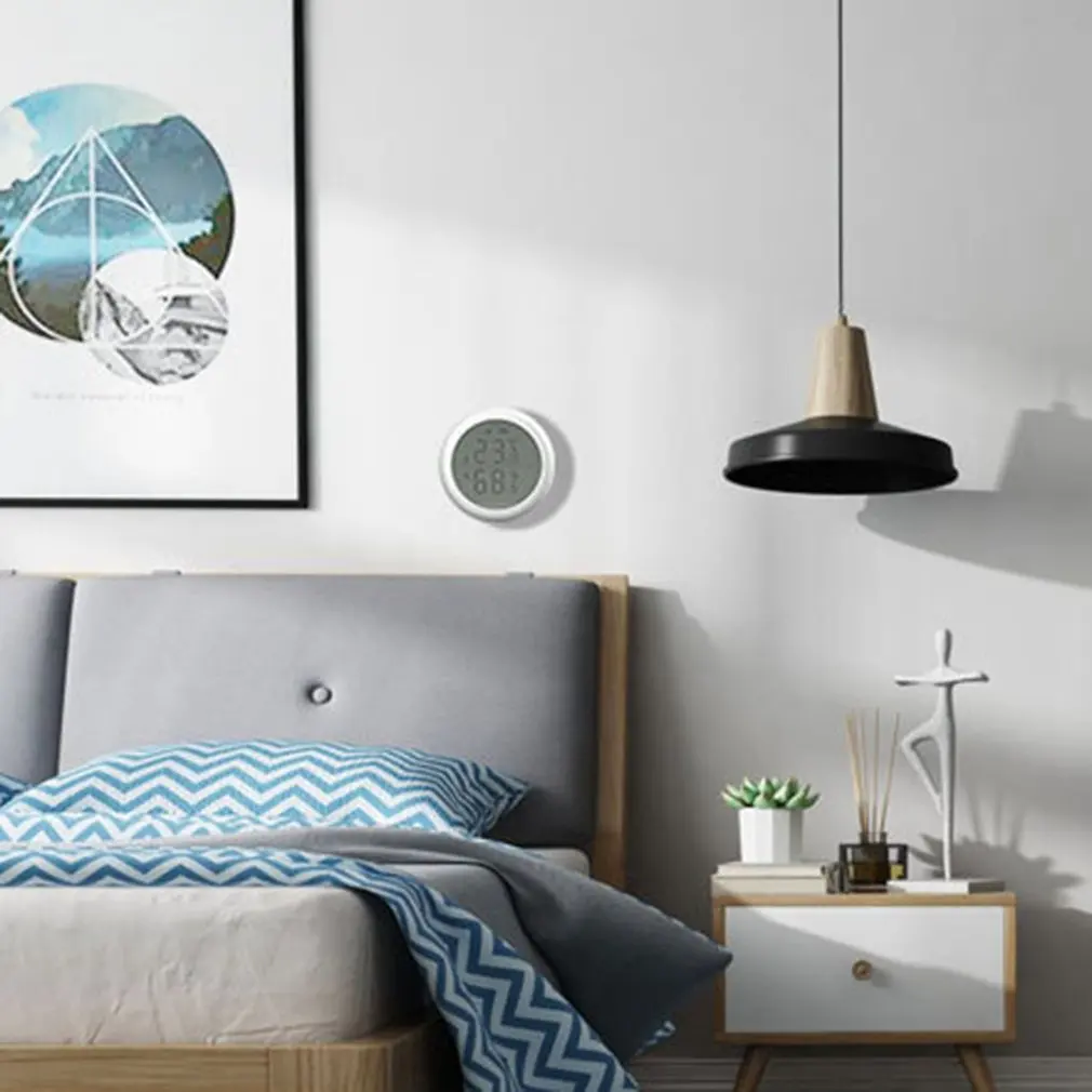 Датчик температуры и влажности Tuya Zigbee с ЖК экраном работает Amazon Google Home