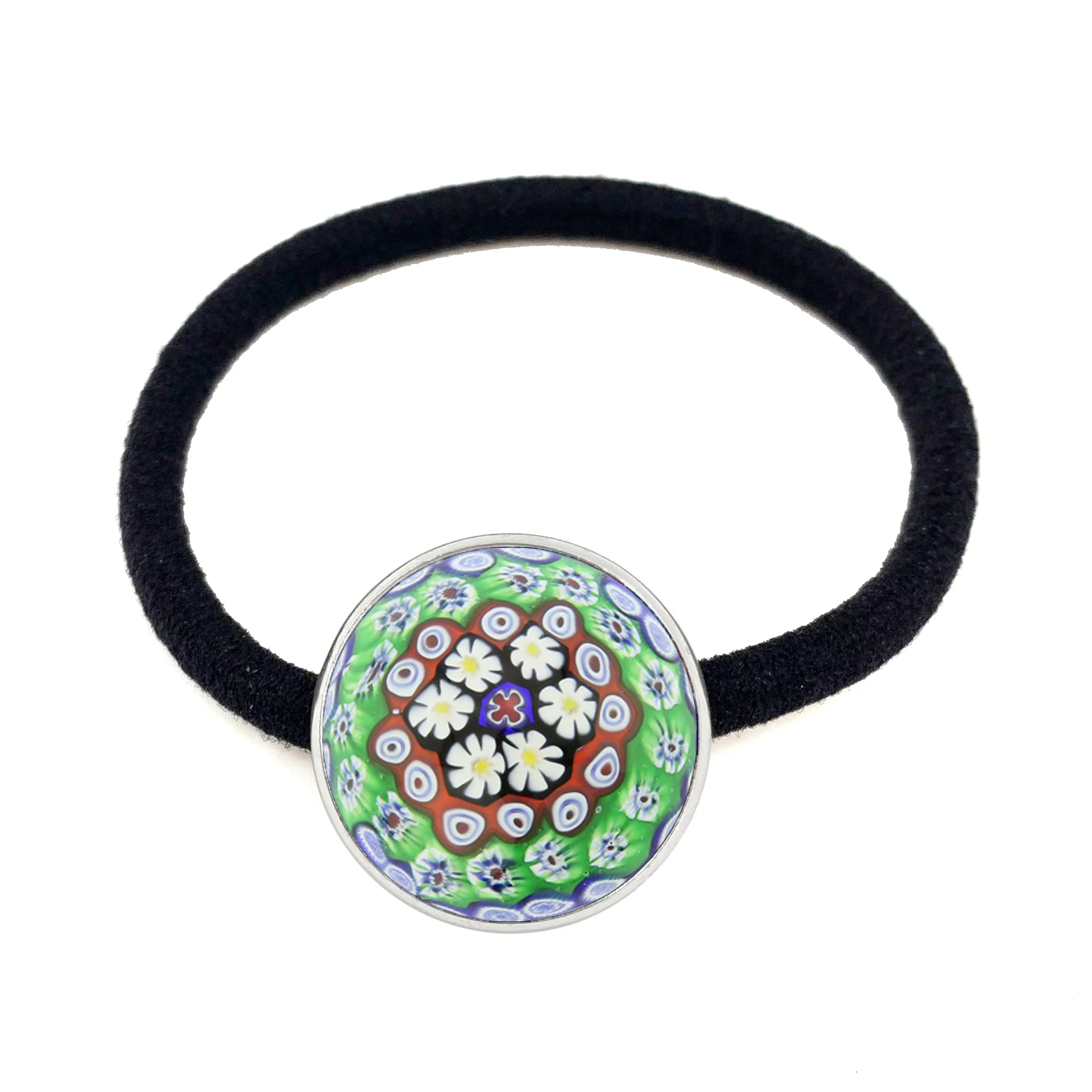 Диадемы для волос Tree Of Life Black с муранским миллефиори стеклянной кабошонной вставкой 20 мм, ювелирные изделия для волос для женщин и девочек, подарок оптом.