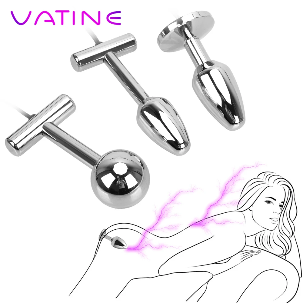 VATINE электрошоковые Металлические анальные шарики для массажа простаты анальная