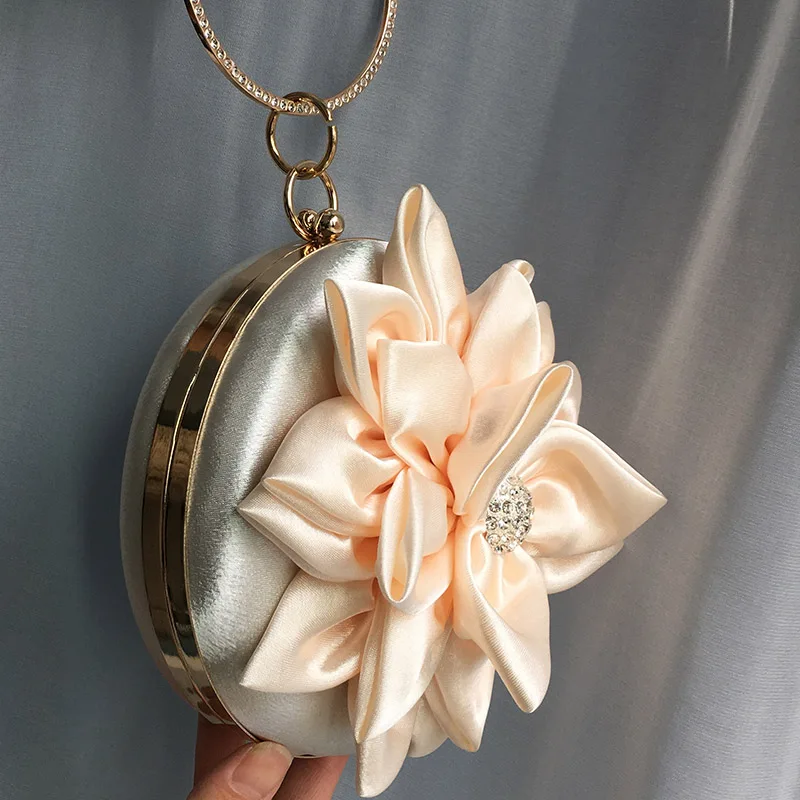 Женские атласные вечерние сумки чистого цвета свадебные с кристаллами и