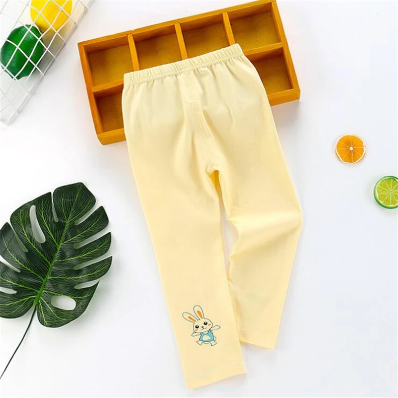 Леггинсы для девочек хлопковые Мягкие штаны карамельных цветов мультяшный