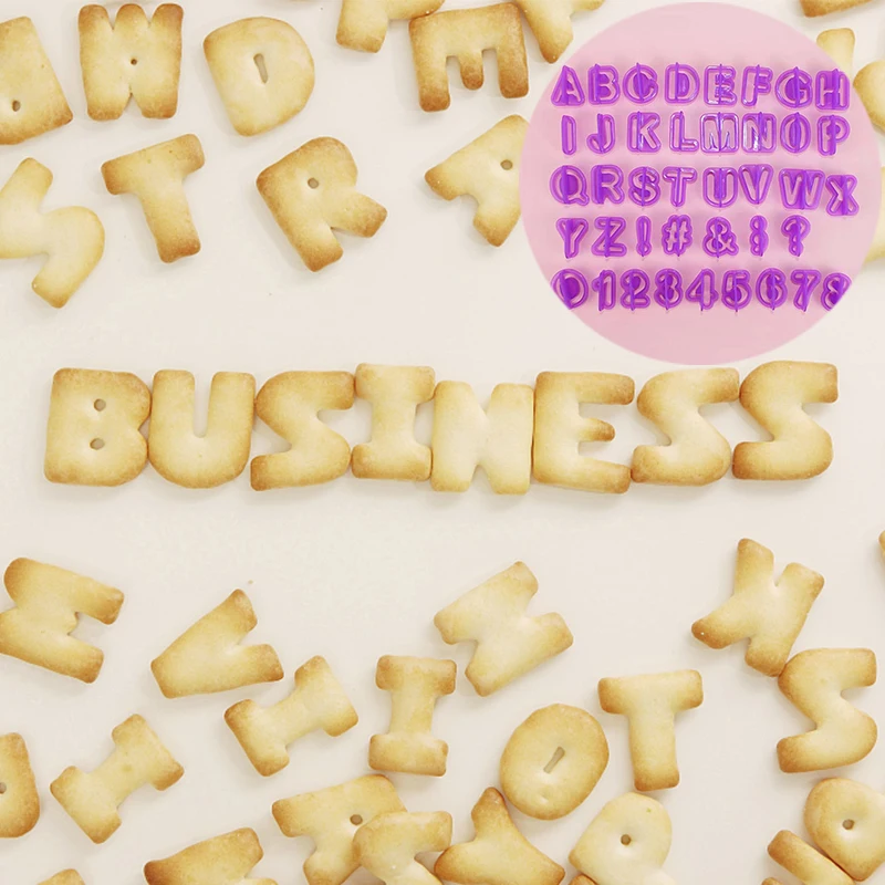 

40pc Alphabet Cake Molds Plastic Letter Number Fondant Cake Biscuit Mould Cookie Cutters Baking Decorating Tools For Party Decor