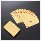 Водонепроницаемый с покрытыем цвета чистого 24 каратного золота игральных карт игры в покер класса люкс колода Золотая Фольга покерный набор Пластик магические карты азартные игры долговечные карты магия