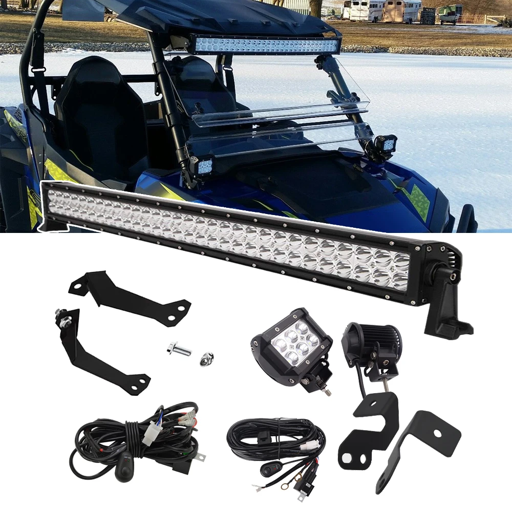 Для Polaris RZR 1000 900 XP верхняя крыша 3" прямой светодиодный комплект для крепления светового стержня и A-столб светодиодный комплект для крепления рабочих огней с монтажным комплектом