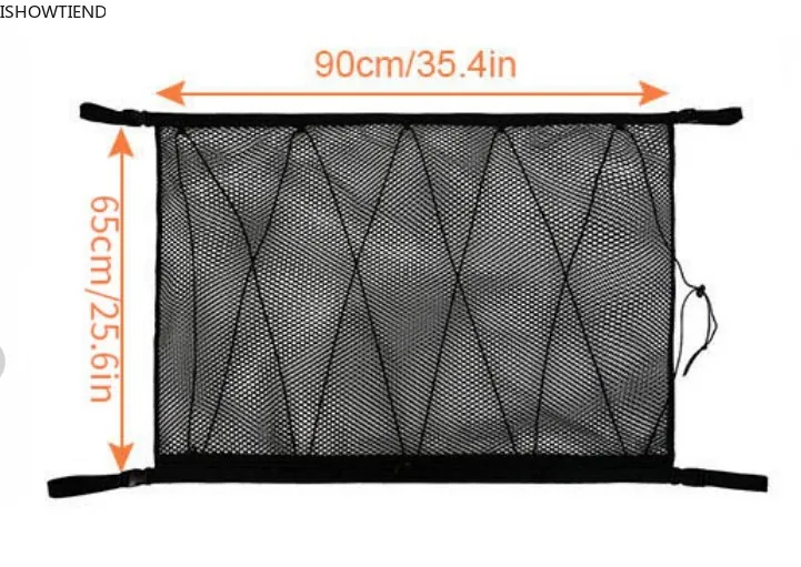 Автомобильная потолочная портативная сетка для хранения, ящик для мелочей на крыше, внутренняя грузовая сумка, органайзер для багажника автомобиля.