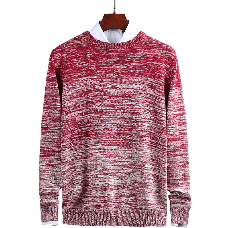 

2020 Autumn Winter Men Sweaters Long Sleeve O Neck Cotton Knitted Pullovers Mens Casual Patchwork Sweater Men Clothing Knitwear